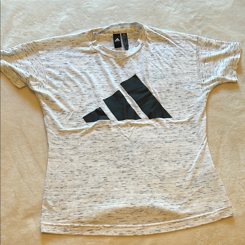 Adidas Heathered Gray Tee with Black Graphic
